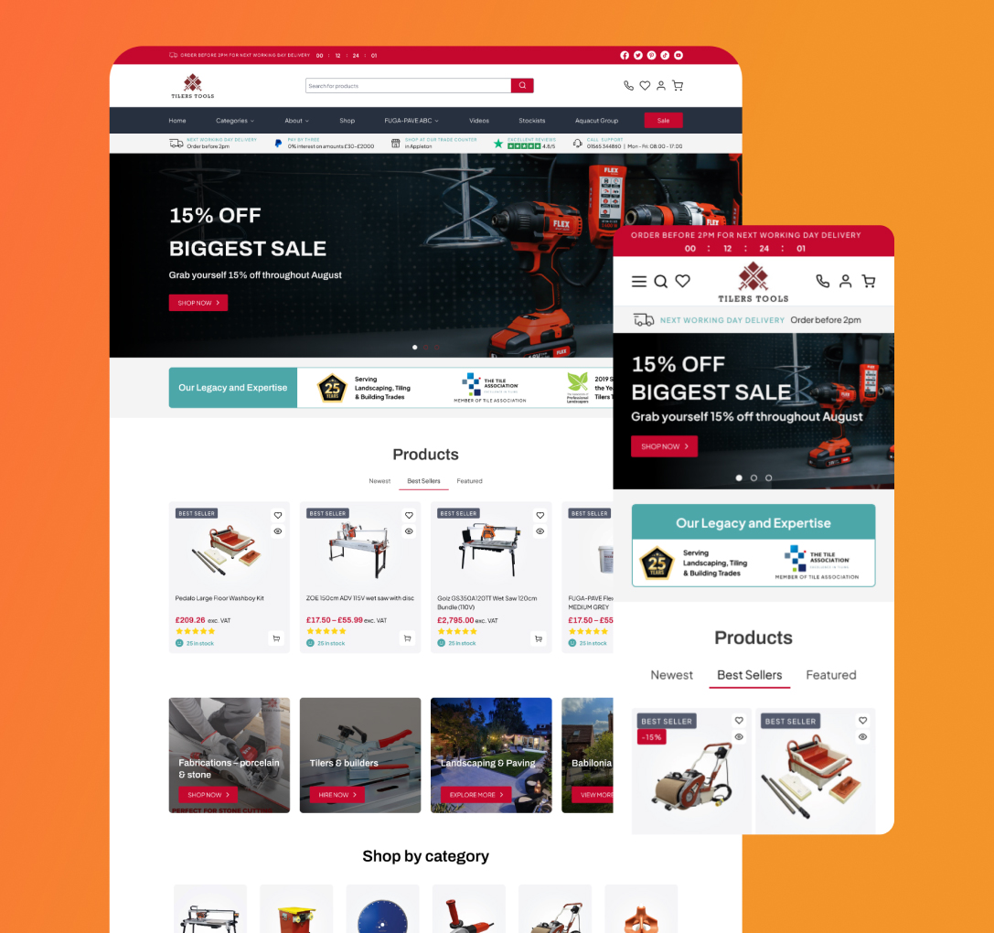 UX UI Designs for Tilers Tools